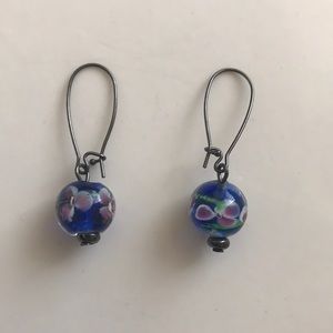 Flower Glass Bead Earrings